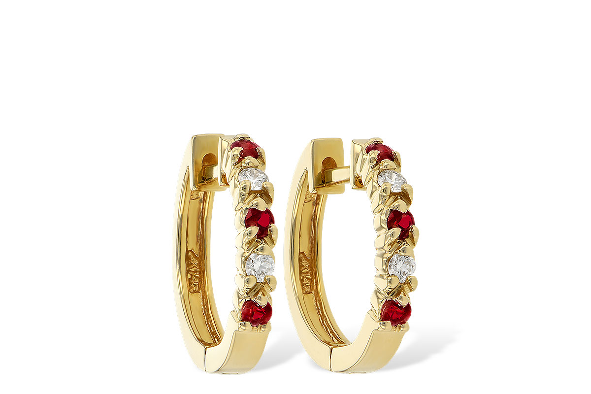 A055-85113: EARRINGS .17 RUBY .26 TGW