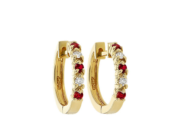A055-85113: EARRINGS .17 RUBY .26 TGW