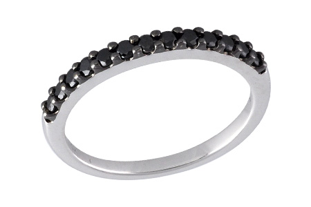 A240-39704: LDS WED RG .29 BLK DIAS TW