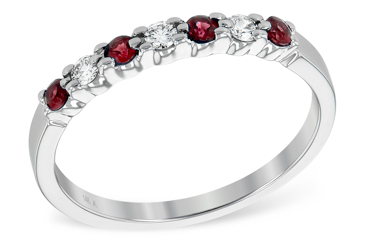A240-44222: LDS WED RG .18 RUBY .28 TGW