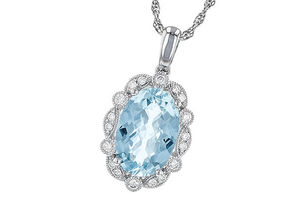 A244-96940: NECKLACE 2.40 AQUA 2.57 TGW (12x8MM AQ)