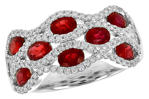 A244-96977: LDS WED RG 1.80 TW RUBY 2.18 TGW