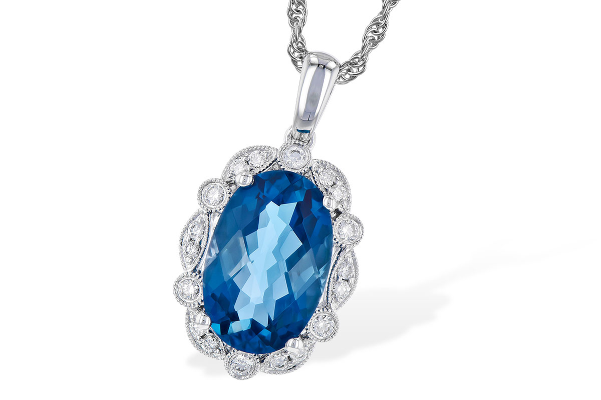 A327-72413: NECK 3.60 LONDON BLUE TOPAZ 3.77 TGW (12x8MM LBT)