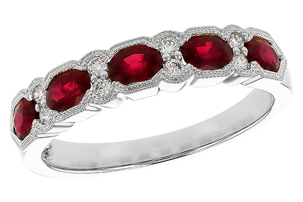 A328-60586: LDS WED RG .88 TW RUBY 1.00 TGW (4x3MM RUBY)