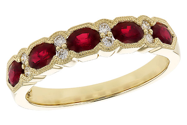 A328-60586: LDS WED RG .88 TW RUBY 1.00 TGW (4x3MM RUBY)