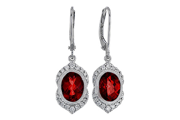 A329-46022: EARRING 3.06 GARNET 3.25 TGW