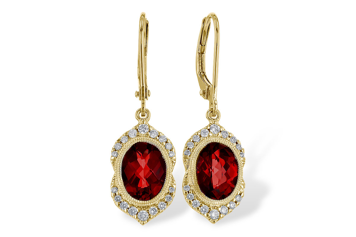 A329-46022: EARRING 3.06 GARNET 3.25 TGW