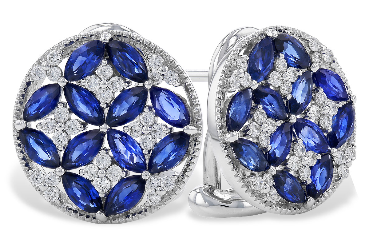A329-46995: EARRINGS 2.07 TW SAPPHIRE 2.37 TGW