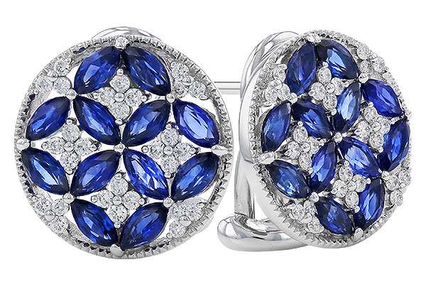 A329-46995: EARRINGS 2.07 TW SAPPHIRE 2.37 TGW