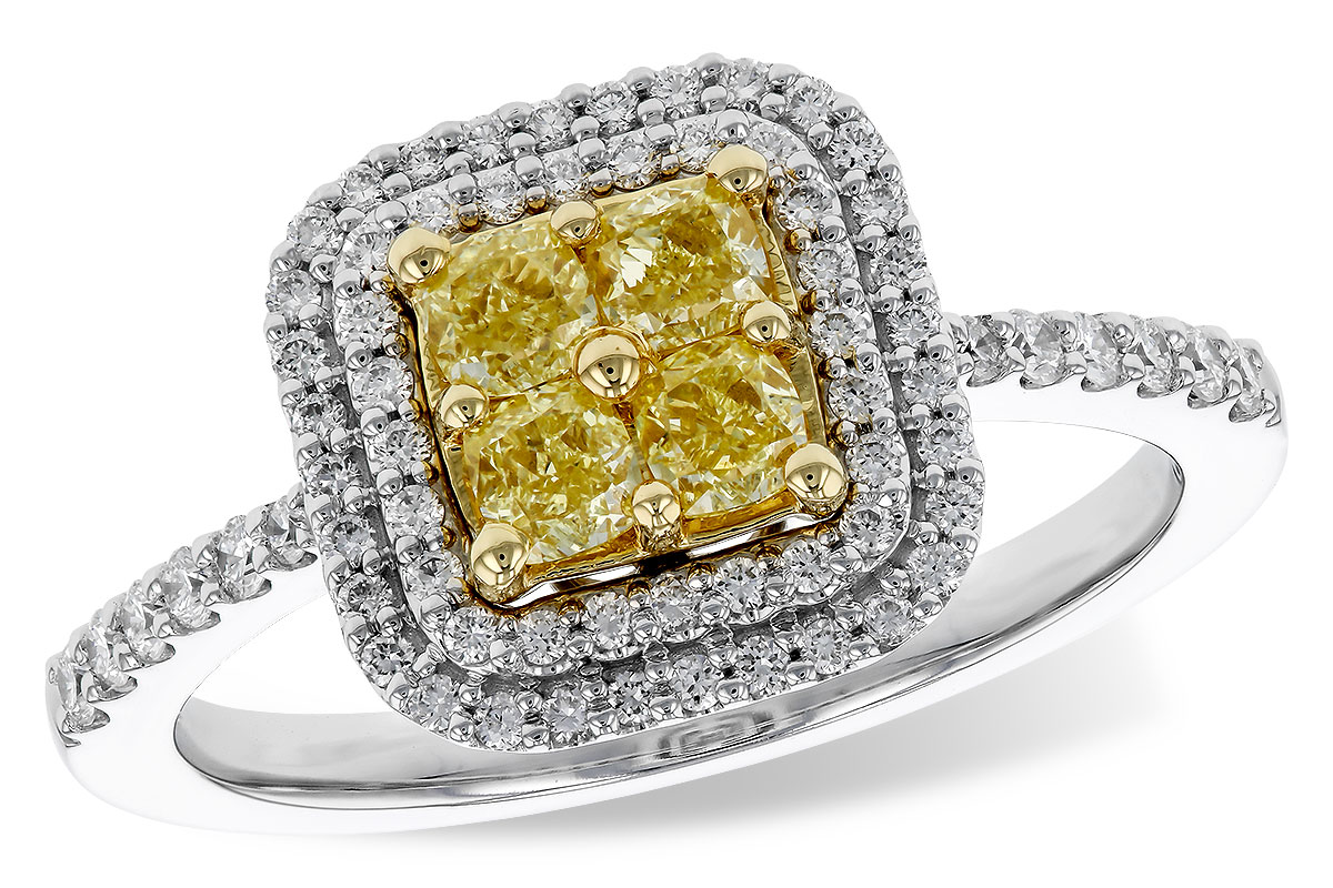 A329-49668: LDS RG .52 FANCY YELLOW DIAMONDS .85 TW
