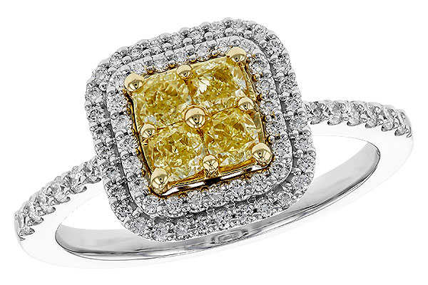 A329-49668: LDS RG .52 FANCY YELLOW DIAMONDS .85 TW