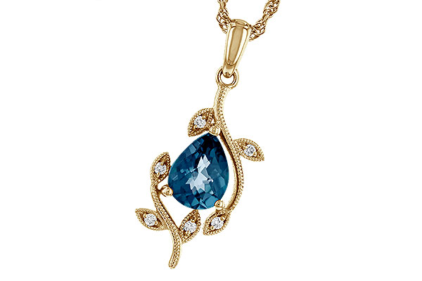 A329-49695: NECK 1.20 LONDON BLUE TOPAZ 1.25 TGW (8x6MM LBT)