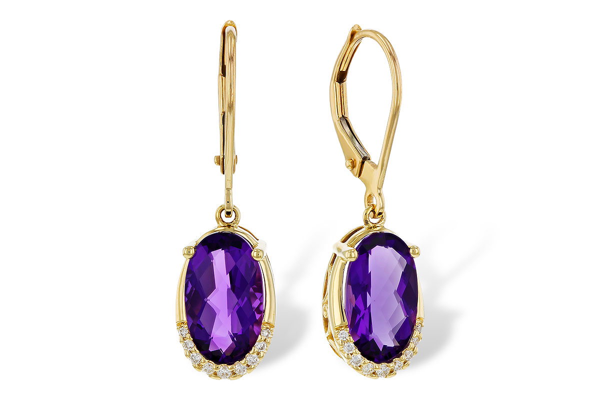 A329-53359: EARRINGS 2.70 TW AMETHYST 2.78 TGW (10x6MM OV)
