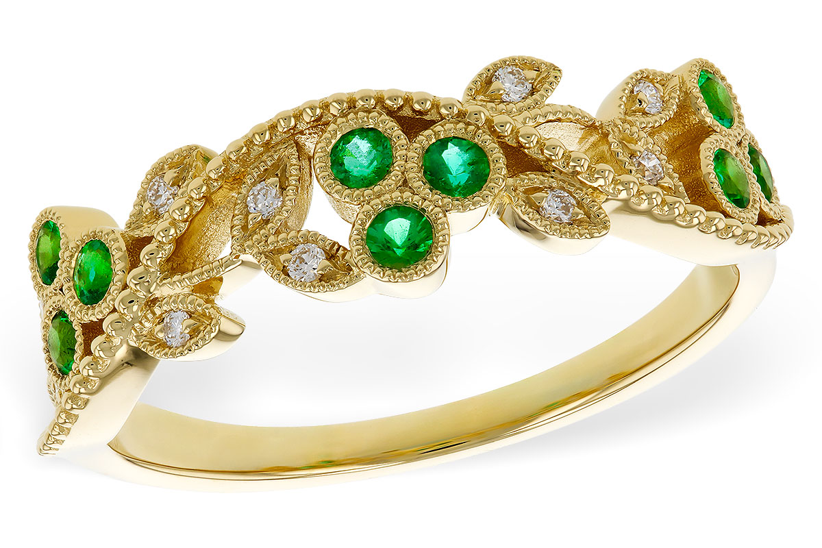 A329-54186: LDS WED RG .17 EMERALD TW .23 TGW