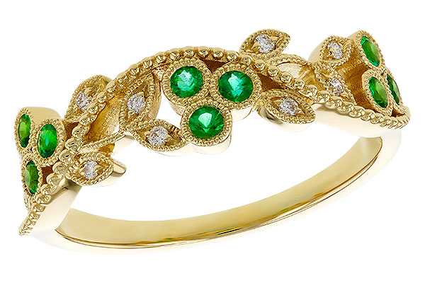 A329-54186: LDS WED RG .17 EMERALD TW .23 TGW