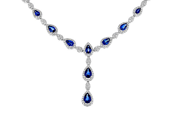 A329-54231: NECKLACE 4.82 TW SAPPHIRE 7.02 TGW (17")