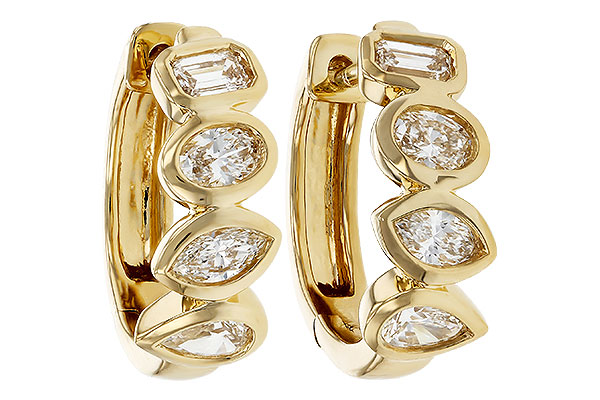 A330-36913: EARRINGS .68 TW FANCY CUT DIAS
