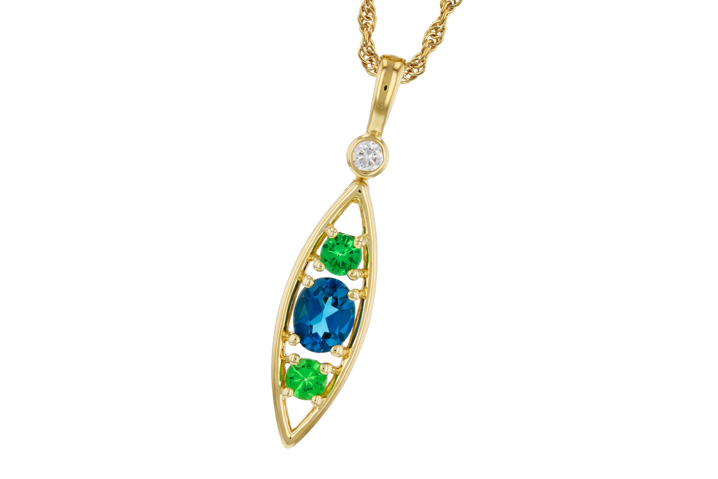 A330-38768: NECKLACE .54 SEMI-PREC (LBT & GR.GT) .58 TGW