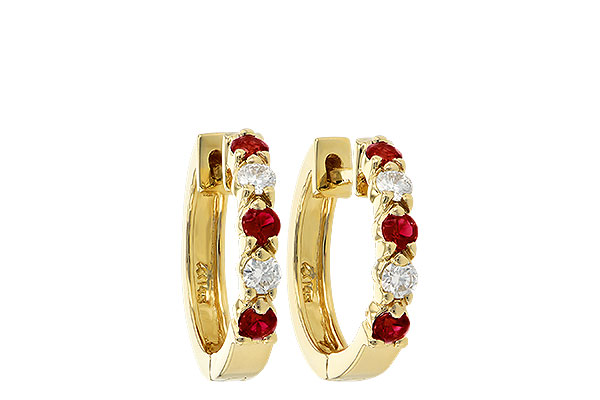 B055-85113: EARRINGS .33 RUBY .52 TGW