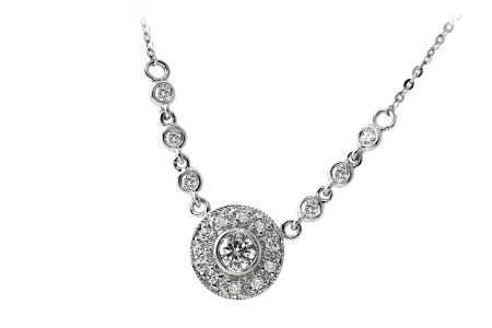 B060-44186: NECKLACE .17 BR .33 TW