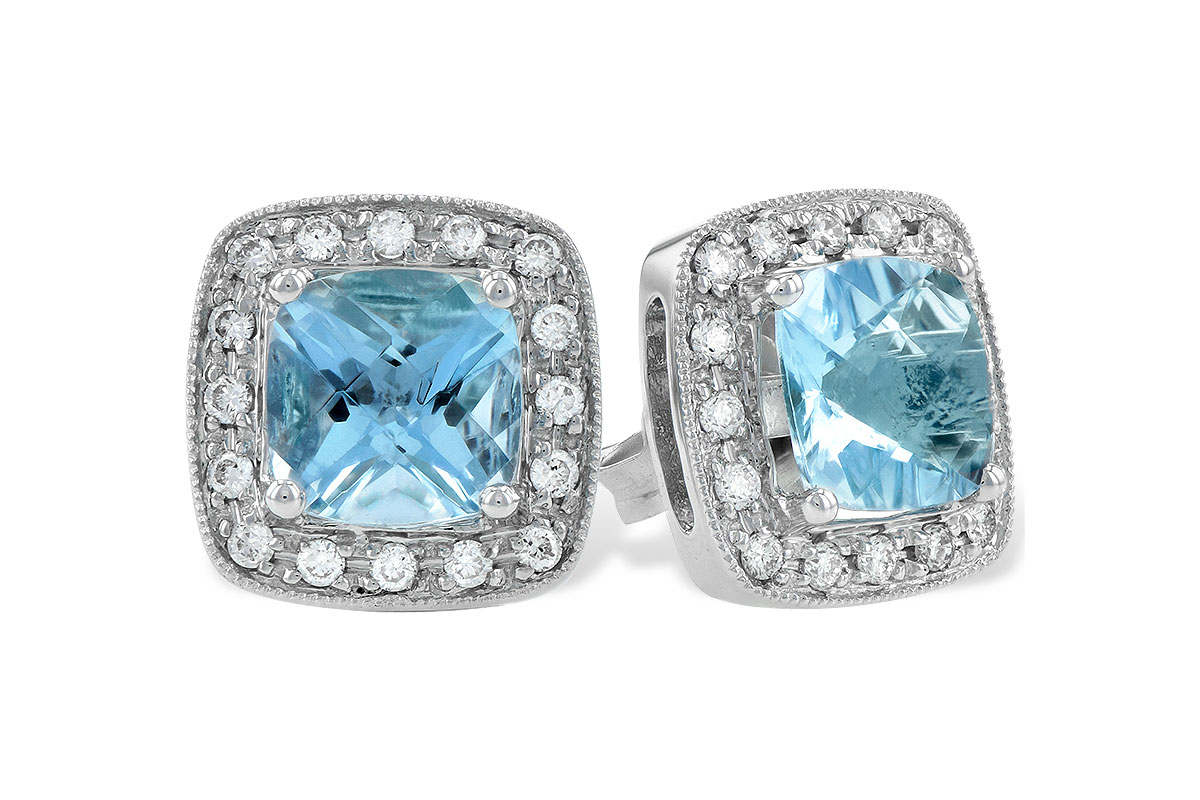 B150-41540: EARRINGS 1.55 AQUA 1.75 TGW