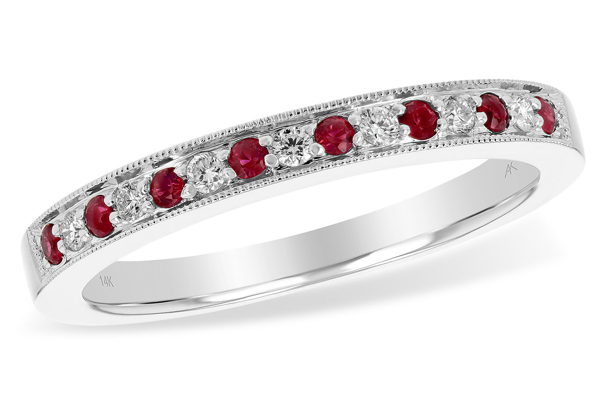 B238-60568: LDS WED RG .12 RUBY .21 TGW