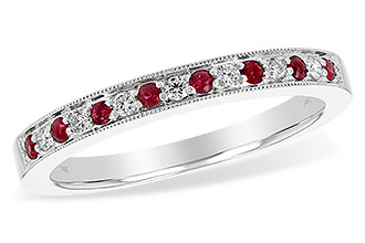 B238-60568: LDS WED RG .12 RUBY .21 TGW