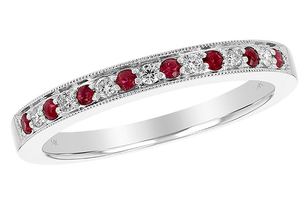 B238-60568: LDS WED RG .12 RUBY .21 TGW
