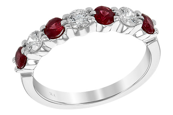 B240-42422: LDS WED RG .64 RUBY 1.03 TGW