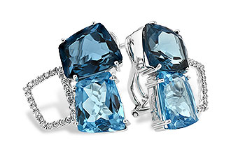 B243-12449: EARR 10.80 BLUE TOPAZ 11.00 TGW