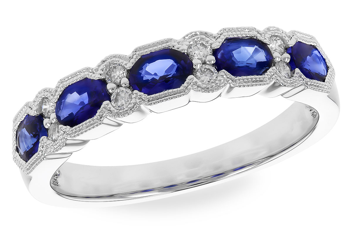 B328-60586: LDS WED RG .92 SAPPHIRE 1.04 TGW (4x3MM SAPP)