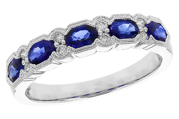 B328-60586: LDS WED RG .92 SAPPHIRE 1.04 TGW (4x3MM SAPP)