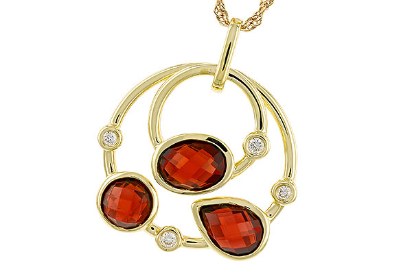 B329-46013: NECKLACE 2.88 GARNET 2.94 TGW