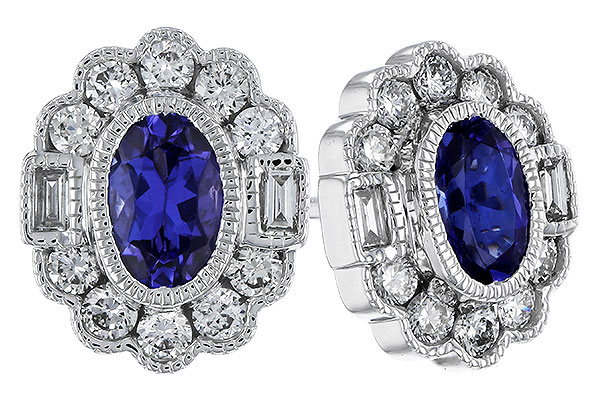 B329-46968: EARRINGS .93 TW TANZANITE 1.40 TGW