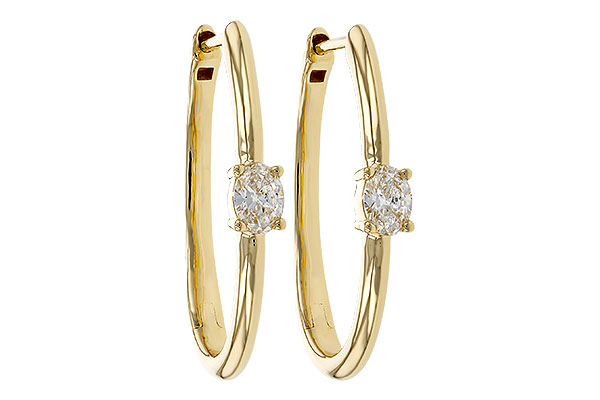 B329-49649: EARRINGS .47 TW OVAL DIAMONDS
