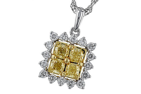 B329-49677: NECK .76 FANCY YELLOW DIAMONDS 1.09 TW