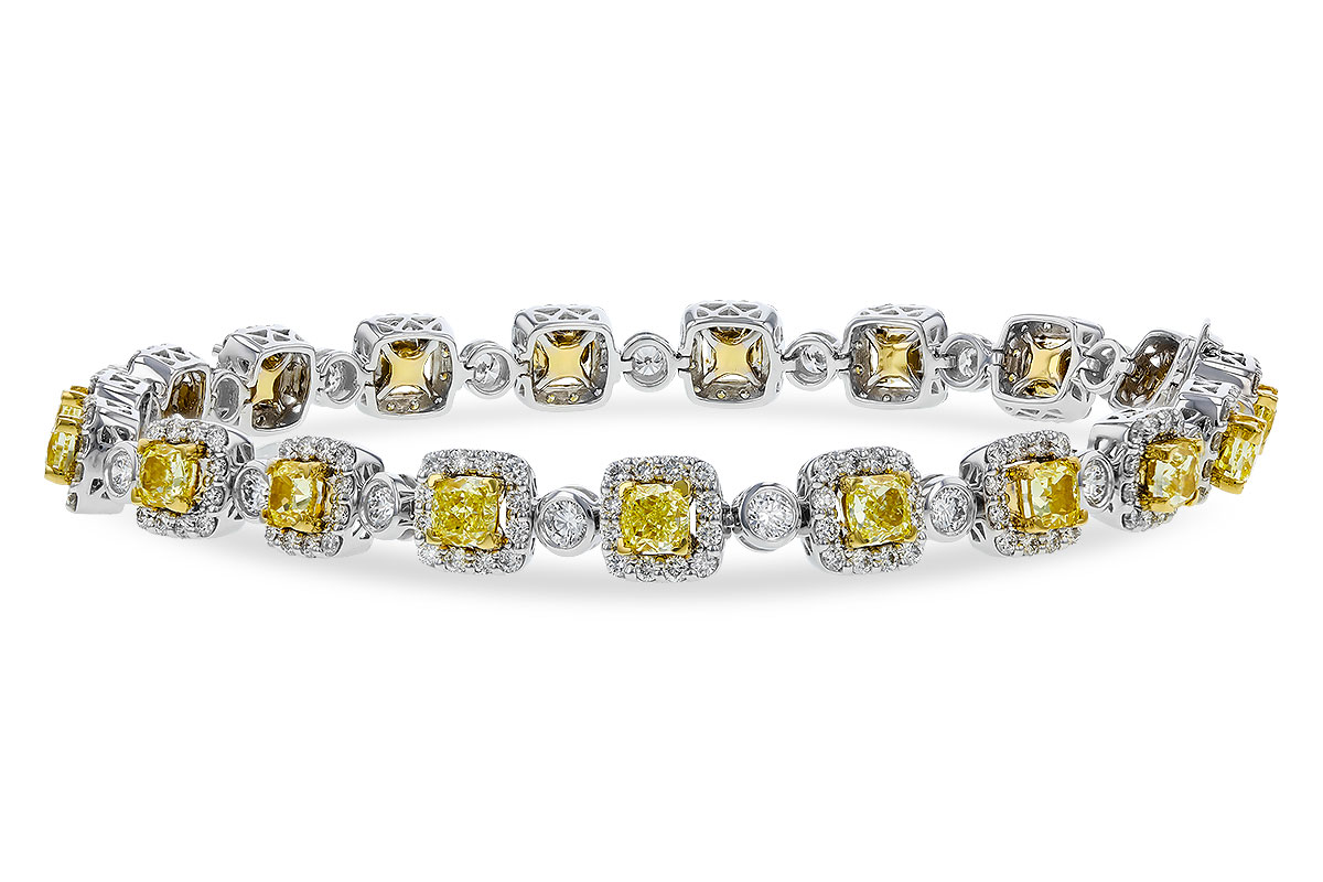 B329-49686: BRACELET 4.37 FANCY YELLOW DIAS 7.12 TW (7")