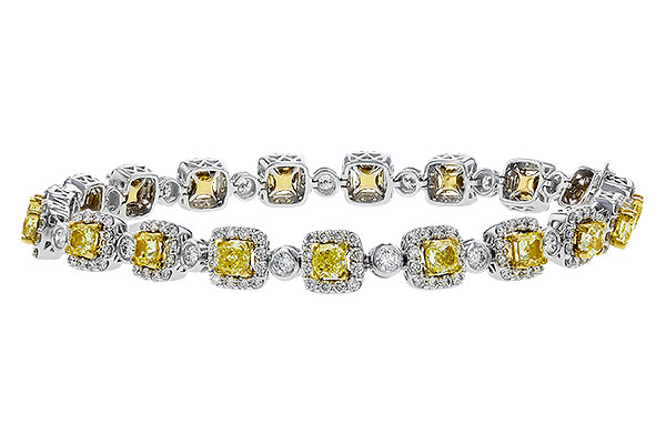 B329-49686: BRACELET 4.37 FANCY YELLOW DIAS 7.12 TW (7")