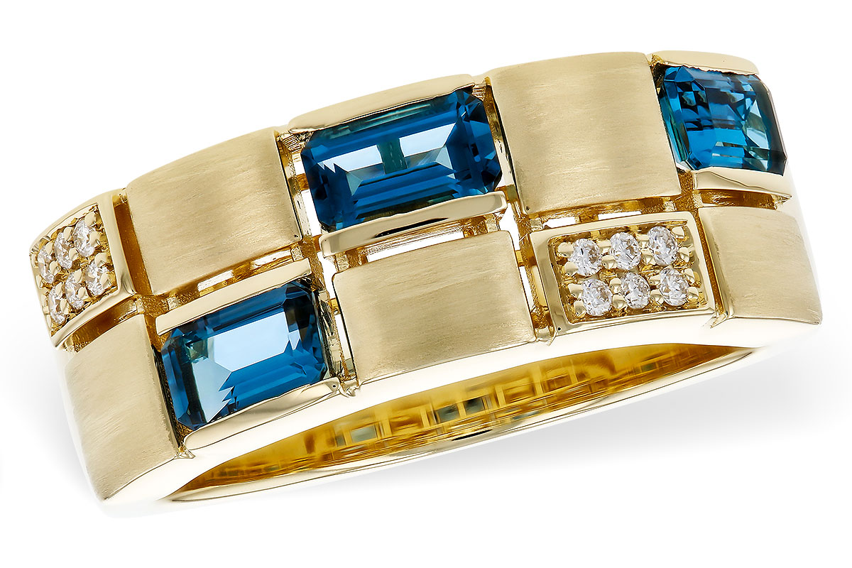 B329-52431: LDS RG .94 LONDON BLUE TOPAZ 1.00 TGW