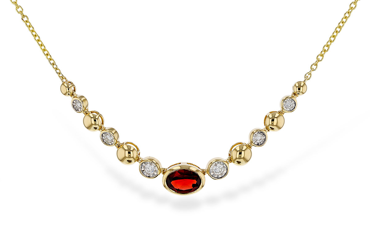 B329-53304: NECKLACE .88 GARNET 1.00 TGW (17")