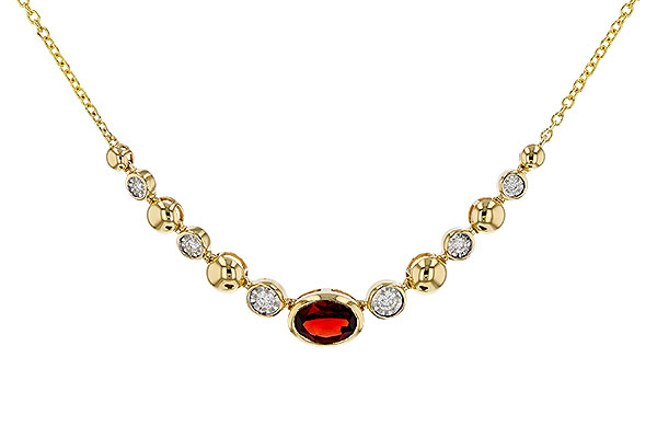 B329-53304: NECKLACE .88 GARNET 1.00 TGW (17")