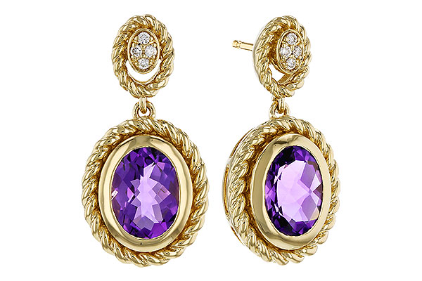B329-54213: EARRINGS 1.98 AMETHYST 2.02 TGW (8x6MM AMY)