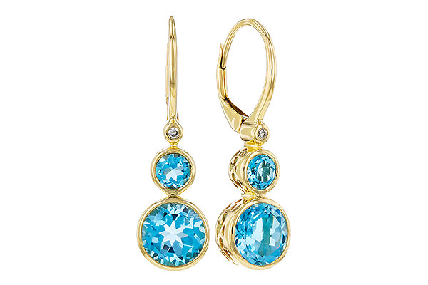 B330-36940: EARR 3.25 TW BLUE TOPAZ 3.27 TGW (4MM/7MM BT)