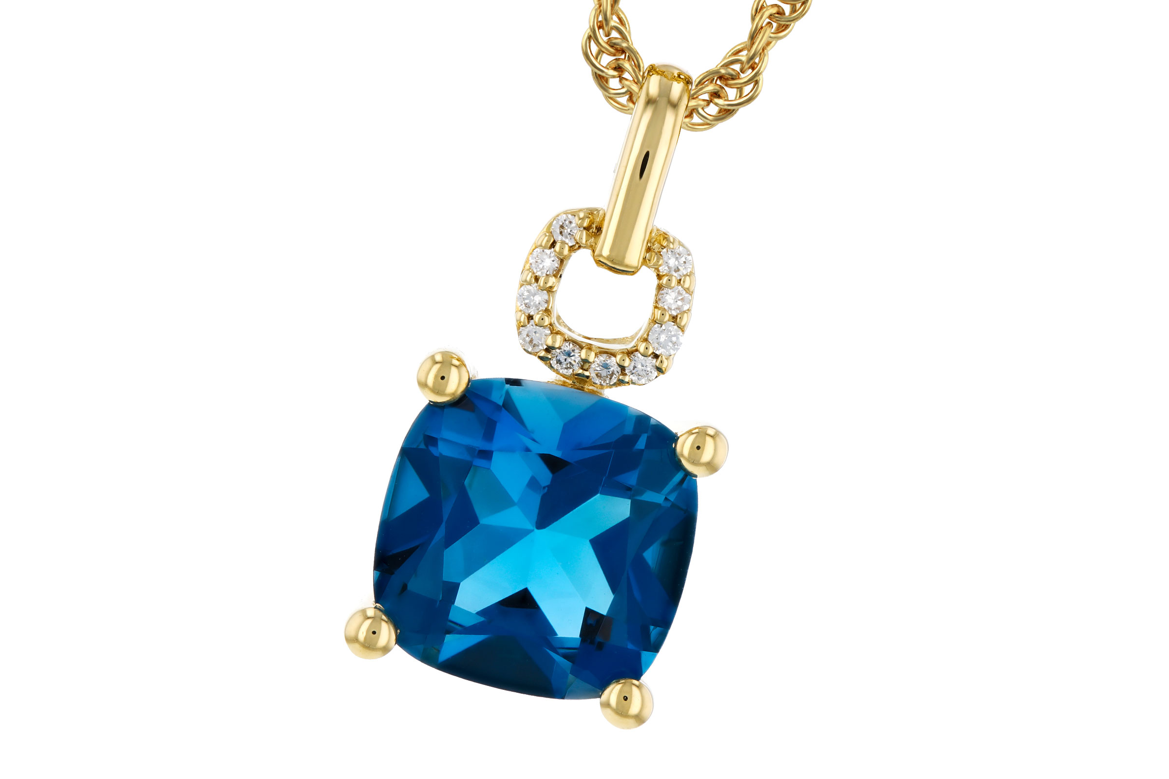 B330-38768: NECK 2.16 LONDON BLUE TOPAZ 2.18 TGW (8MM LBT)