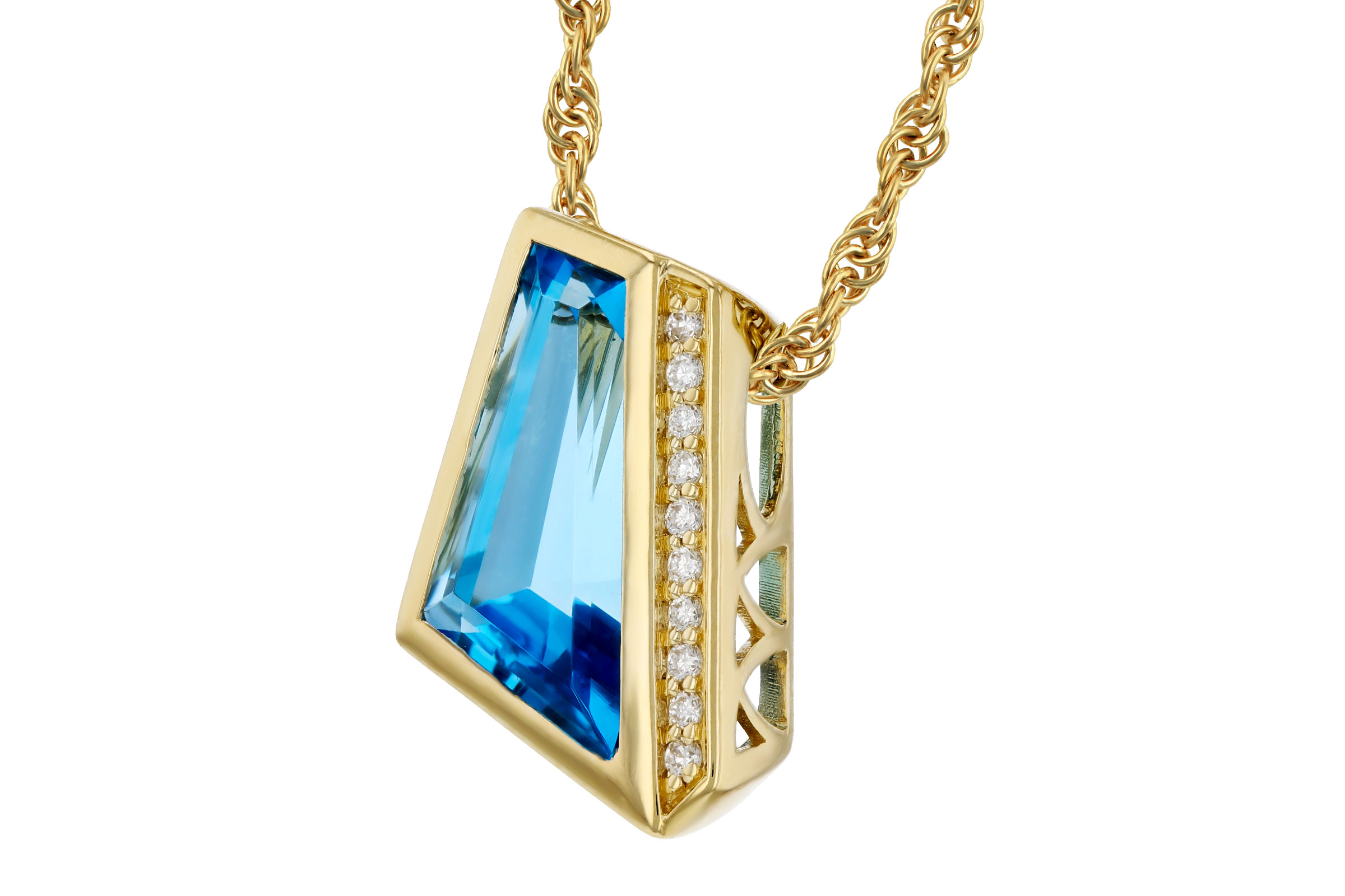 B330-38777: NECKLACE 2.42 SWISS BLUE TOPAZ 2.46 TGW