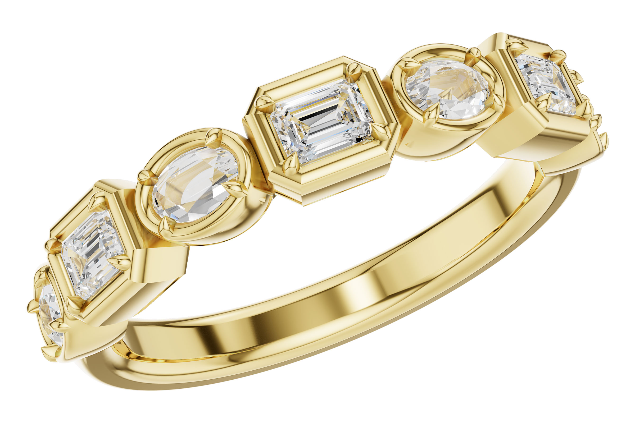 B330-38804: LDS DIA WED RG .55 TW FANCY CUT DIAS