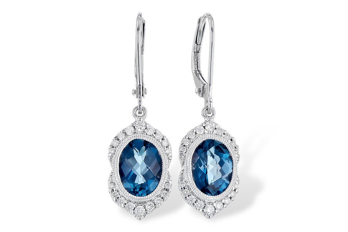 C327-72431: EARR 2.45 LONDON BLUE TOPAZ 2.64 TGW