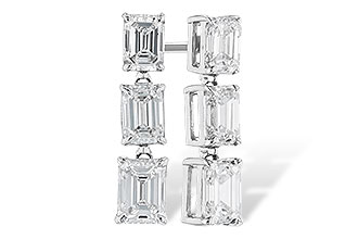 C328-56077: EARRINGS 1.12 TW EMERALD CUTS