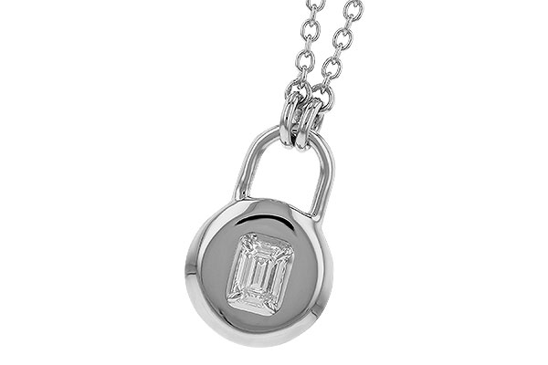C328-61504: NECKLACE .19 EMERALD CUT (18")