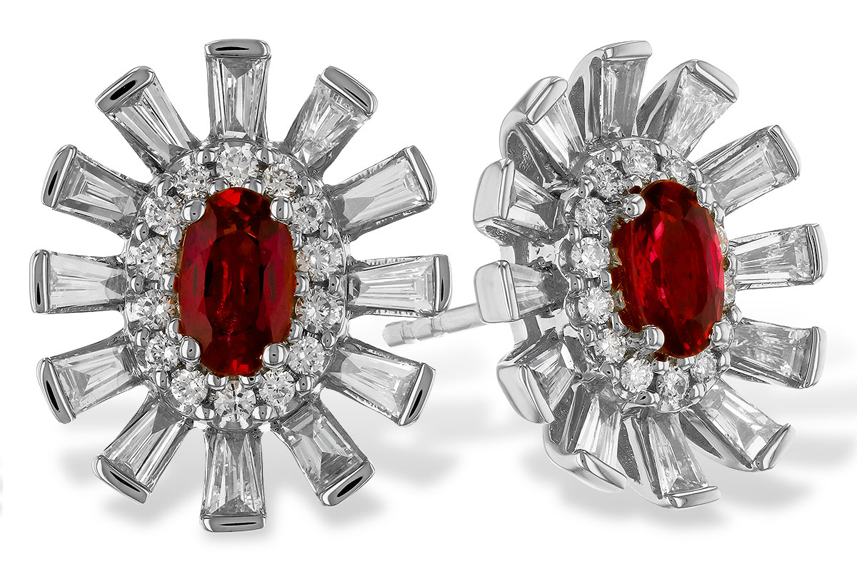 C328-62386: EARR .58 TW RUBY 1.30 TGW (5x3MM RUBY)